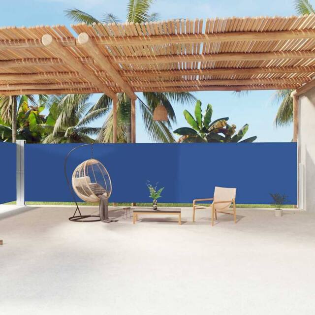 Berkfield Home Retractable Side Awning Blue 180x1200 cm - image 1