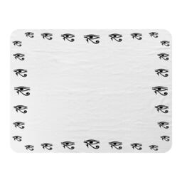 Benjamin Tate Design Eye Of Horus Blanket in Natural - Size: 120 cm x 150 cm - thumbnail 1
