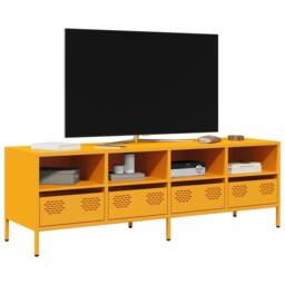 Berkfield Home TV Cabinet Mustard Yellow 135x39x43.5 cm Cold-rolled Steel - thumbnail 2