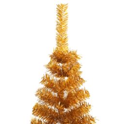 Berkfield Home Artificial Half Christmas Tree with Stand Gold 240 cm PET - thumbnail 5