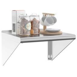 Berkfield Home Wall Shelf 50x45x31 cm Silver Stainless Steel - Size: 50 x 45 x 31 cm - thumbnail 4