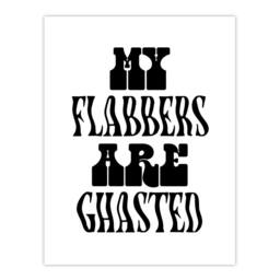 "Artery8 My Flabbers Are Ghasted Black & White Funny Wall Art Print - Size: W12"" x H16""" - thumbnail 1