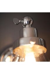 Netlighting Faraday Bathroom Adjustable Dome Wall Light with Pull Cord Chrome Glass Shade in Grey - thumbnail 5