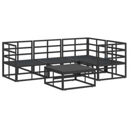 Berkfield Home Garden Sofa Set 5 pcs Black 70 x 70 x 32 cm Aluminium - thumbnail 7
