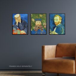 Artery8 Wall Art Print Pack of 3 A4 Vincent Van Gogh Portrait Paintings Self Portrait Gachet Roulin Living Room s Set - thumbnail 2
