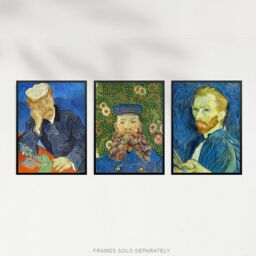 Artery8 Wall Art Print Pack of 3 A4 Vincent Van Gogh Portrait Paintings Self Portrait Gachet Roulin Living Room s Set - thumbnail 5