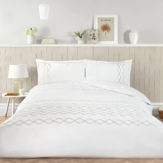 Rapport Home Modena Geo Polycotton Duvet Cover Set with Pillowcase - Size: King - image 1