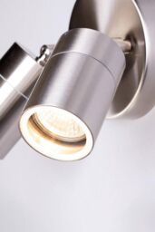 BHS Lighting Twin Jared Steel Outdoor Wall Light in Metallic Silver - thumbnail 3