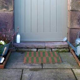 Artsy Mats Pink & Green Half Stripes Coir Doormat (60 x 40cm) in Brown - Size: 40 cm x 60 cm - thumbnail 8