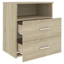 Berkfield Home Bed Cabinet Sonoma Oak 50x32x60 cm in Light Oak - Size: 50 x 32 x 60 cm - thumbnail 5