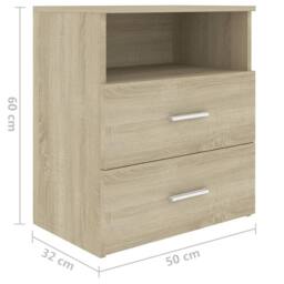 Berkfield Home Bed Cabinet Sonoma Oak 50x32x60 cm in Light Oak - Size: 50 x 32 x 60 cm - thumbnail 8