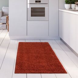THE RUGS Soft Plain High Pile Shaggy Rugs & Runners Living Room Bedroom 380 in Terracotta - Size: 80 cm x 300 cm - thumbnail 7
