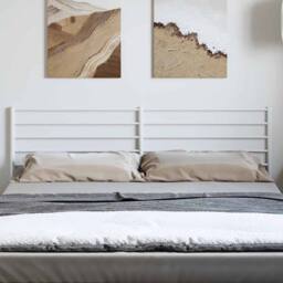 Berkfield Home Metal Headboard White 193 cm - thumbnail 3