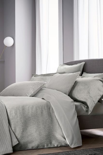 1951 'Tahra' Cotton Duvet Cover in Silver - Size: Double - image 1