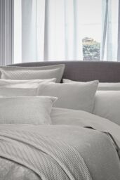 1951 'Tahra' Cotton Duvet Cover in Silver - Size: Double - thumbnail 2