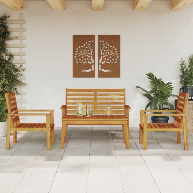Berkfield Home 4 Piece Garden Lounge Set Solid Wood Acacia in Brown - image 1