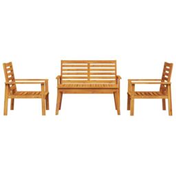 Berkfield Home 4 Piece Garden Lounge Set Solid Wood Acacia in Brown - thumbnail 3