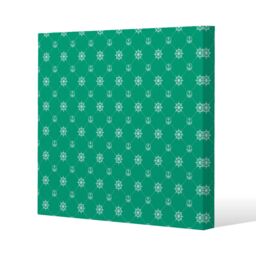 Benjamin Tate Design Nautical Elements on Green (Canvas Print) / 46 x 46 x 4cm in Natural - Size: 46 x 46 x 4 cm - thumbnail 1