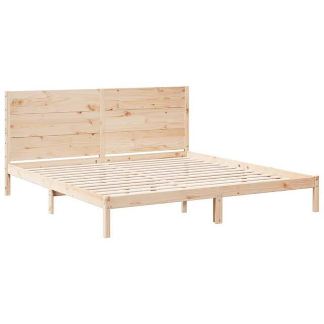 Berkfield Home Decorative Extra Long Bed Frame without Mattress 200x220 cm Solid Wood in Light Tan - image 1