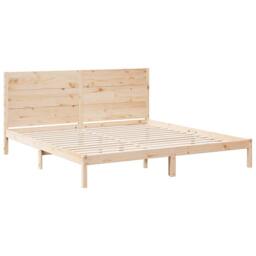 Berkfield Home Decorative Extra Long Bed Frame without Mattress 200x220 cm Solid Wood in Light Tan - thumbnail 1