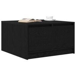Berkfield Home Coffee Table with Drawers Black Oak 70.5x70x40 cm - thumbnail 4