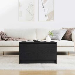 Berkfield Home Coffee Table with Drawers Black Oak 70.5x70x40 cm - thumbnail 3