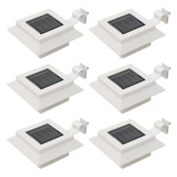 Berkfield Home Outdoor Solar Lamps 6 pcs LED Square 12 cm White - thumbnail 1