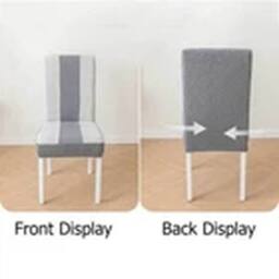 Havendro Grey Stretch Chair Covers Jacquard Dining Room Chair Slipcovers - thumbnail 2