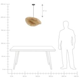 Wyld and Coco Elora Bamboo Pendant Lamp Woven Shade Light Brown in Natural - thumbnail 8