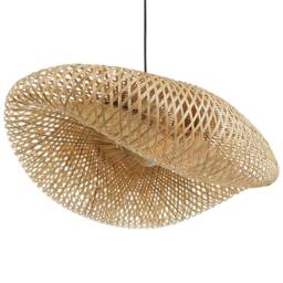 Wyld and Coco Elora Bamboo Pendant Lamp Woven Shade Light Brown in Natural - thumbnail 2