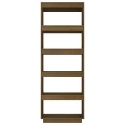 Berkfield Home Book Cabinet/Room Divider Honey Brown 60x35x167 cm Solid Pinewood - Size: 60 x 35 x 167 cm - thumbnail 5
