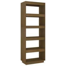 Berkfield Home Book Cabinet/Room Divider Honey Brown 60x35x167 cm Solid Pinewood - Size: 60 x 35 x 167 cm - thumbnail 1
