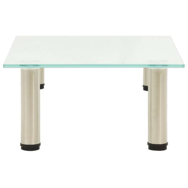 Berkfield Home TV Stand Frosted 40x35x17 cm Tempered Glass in Clear - Size: 40 x 35 x 17 cm - image 1