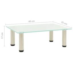 Berkfield Home TV Stand Frosted 40x35x17 cm Tempered Glass in Clear - Size: 40 x 35 x 17 cm - thumbnail 5