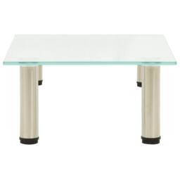 Berkfield Home TV Stand Frosted 40x35x17 cm Tempered Glass in Clear - Size: 40 x 35 x 17 cm