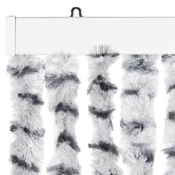 Berkfield Home Fly Curtain Light Grey & Dark Grey 90x200 cm Chenille - thumbnail 4