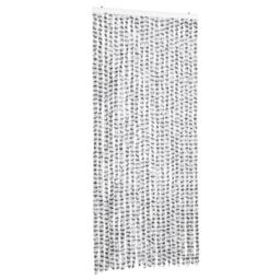 Berkfield Home Fly Curtain Light Grey & Dark Grey 90x200 cm Chenille - thumbnail 2