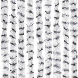 Berkfield Home Fly Curtain Light Grey & Dark Grey 90x200 cm Chenille - thumbnail 5