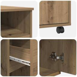 Berkfield Home Modern Artisan Oak Computer Desk Artisan oak Engineered wood Medium in Brown - thumbnail 9