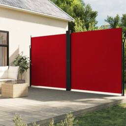 Berkfield Home Retractable Side Awning Red 200x1200 cm - thumbnail 2