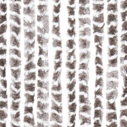 Berkfield Home Fly Curtain Taupe & White 100x230 cm Chenille - thumbnail 5
