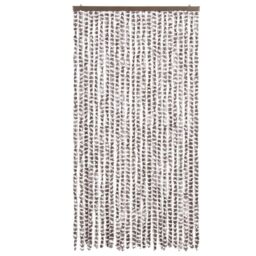 Berkfield Home Fly Curtain Taupe & White 100x230 cm Chenille - thumbnail 3