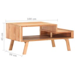 Berkfield Home Coffee Table 100x50x45 cm Solid Acacia Wood in Brown - Size: 100 x 50 x 45 cm - thumbnail 6