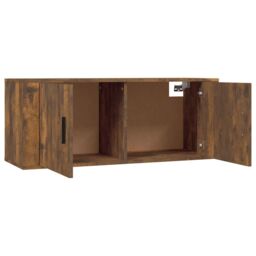 Berkfield Home Wall-mounted TV Cabinets 2 pcs Smoked Oak 100x34.5x40 cm in Brown - thumbnail 5