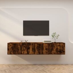 Berkfield Home Wall-mounted TV Cabinets 2 pcs Smoked Oak 100x34.5x40 cm in Brown