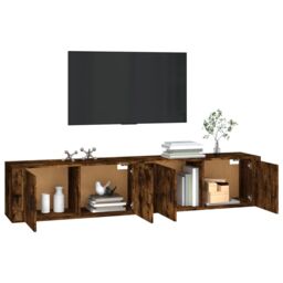 Berkfield Home Wall-mounted TV Cabinets 2 pcs Smoked Oak 100x34.5x40 cm in Brown - thumbnail 3