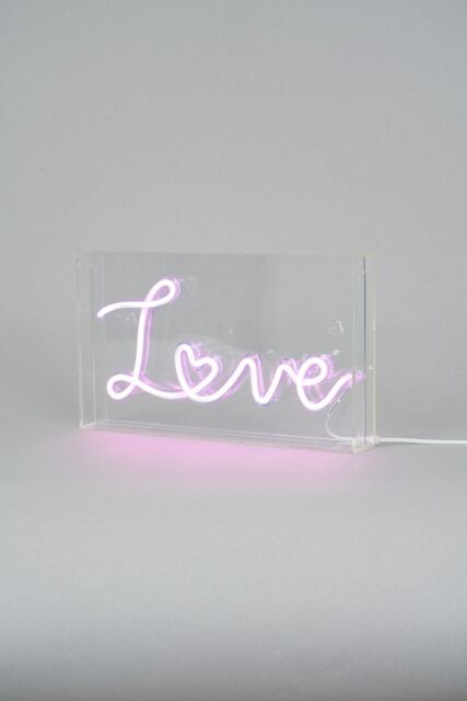 BHS Lighting Glow Love Neon Light Box Table Lamp in Pink - image 1