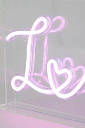 BHS Lighting Glow Love Neon Light Box Table Lamp in Pink - thumbnail 3