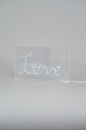 BHS Lighting Glow Love Neon Light Box Table Lamp in Pink - thumbnail 2