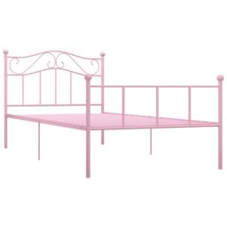 Berkfield Home Bed Frame Pink Metal 90x200 cm - thumbnail 2